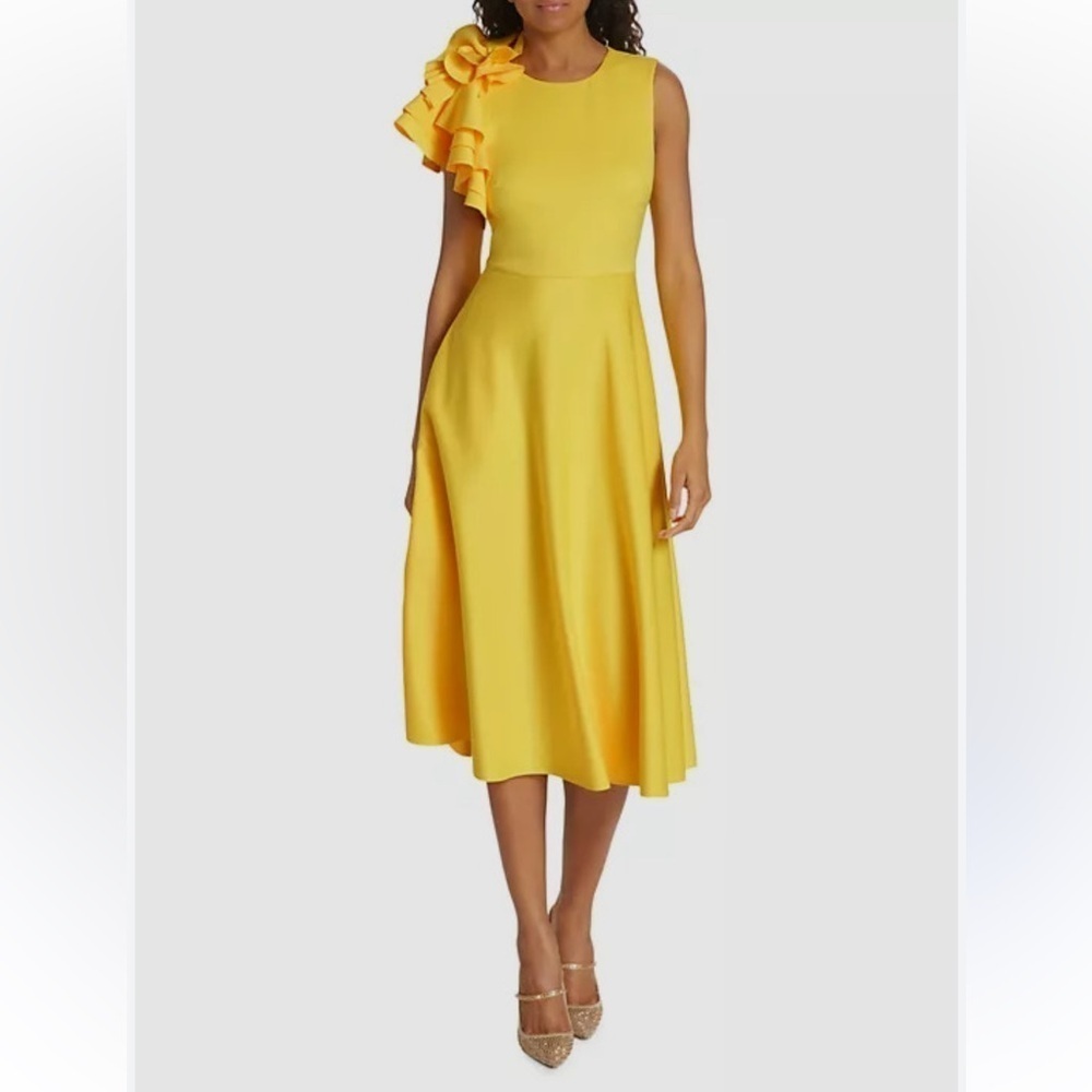 BADGLEY MISCHKA. Ruffle Shoulder Sleeveless Cocktail Dress size 8 - Picture 2 of 15